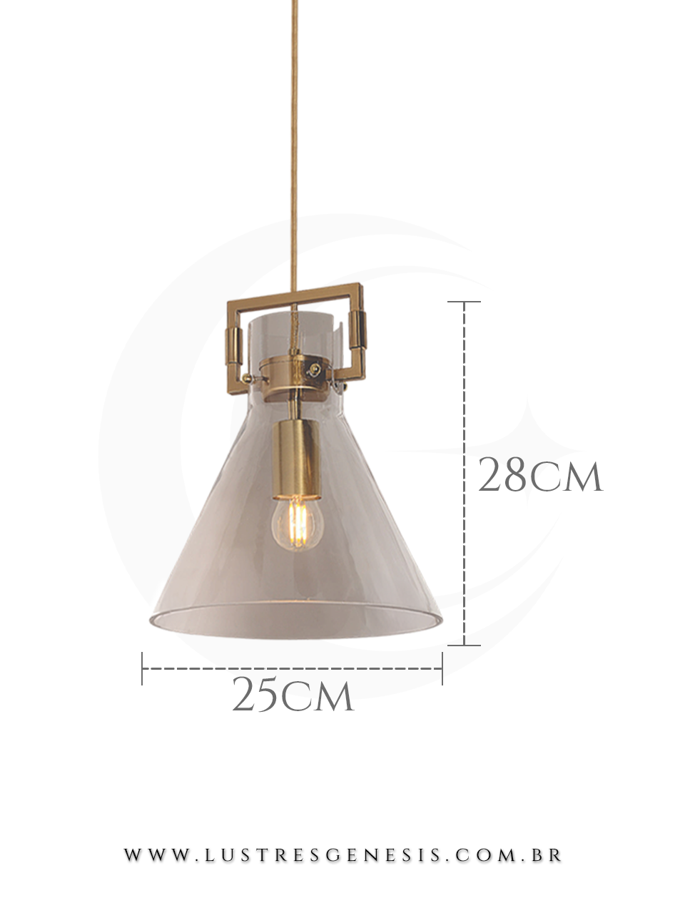 A Luminaria Pendente com acabamento em metal bronze e cupula de vidro transparente e ideal para renovar seu ambiente.
